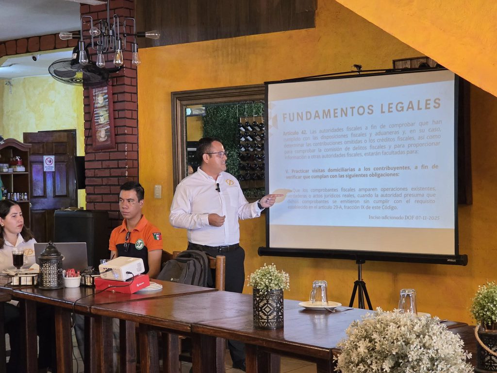 Exposición de un especialista durante una sesión de asesoría empresarial.